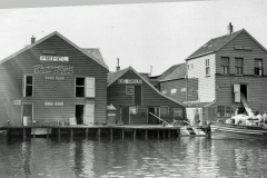 De houten fabrieken waren eigenlijk overgangen van molens naar fabrieken. Dit is de in 1880 gebouwde stoomoliealgerij De Reus aan weg en Zaan tegenover de Machinistenstraat in Koog aan de Zaan. In 1919 werd zij gesloopt.